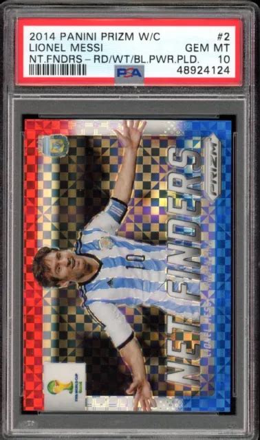 Lionel Messi Panini World Cup Prizm Net Finders Red White Blue