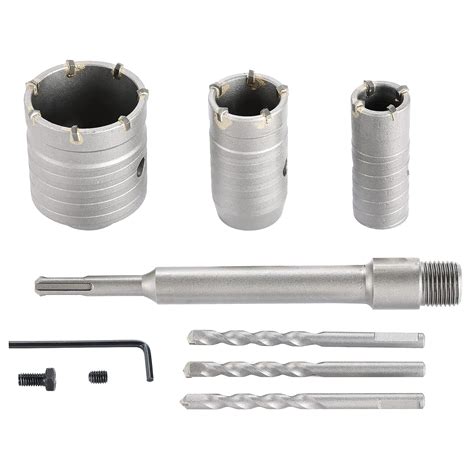 ATPEAM Concrete Hole Saw Kit 30mm 40mm 60mm Tungsten Steel SDS Plus