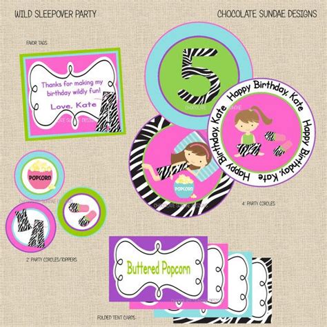 Girls Zebra Print Sleepover Pajama Party Printable Invitation