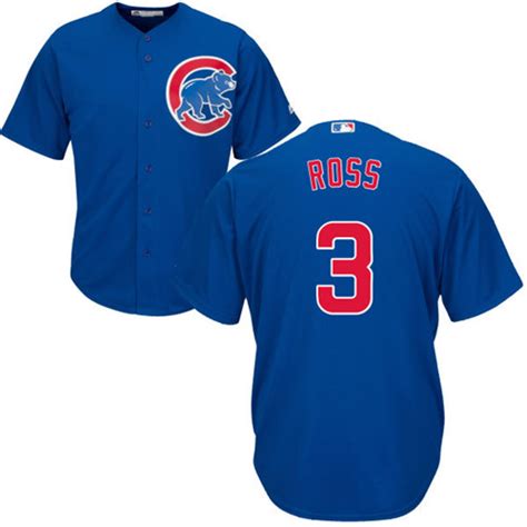 Men's Majestic Chicago Cubs #3 David Ross Replica Royal Blue Alternate ...