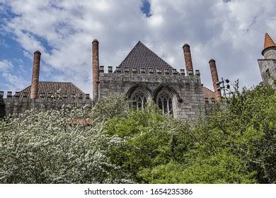 External View Guimaraes Palace Dukes Braganza Stock Photo