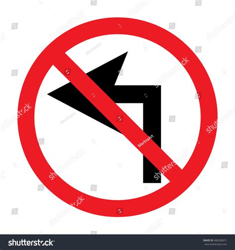 Do Not Turn Left Traffic Sign Stock Vector Royalty Free