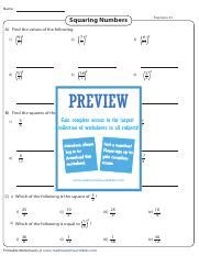 Squaring Numbers: Find Values and Squares Efficiently | Course Hero