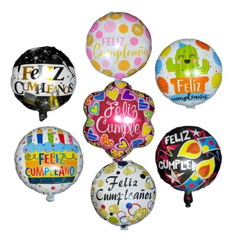 Globos Feliz Cumplea Os Met Licos Para Gas Helio Mercadolibre