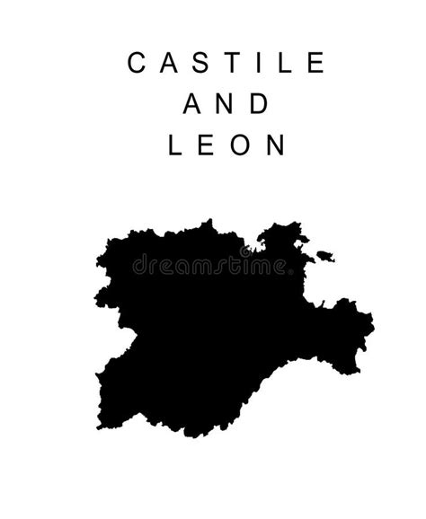 Autonomous Community Castile And Leon Map Vector Silhouette