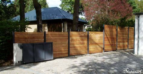 Sichtschutzzaun Holz L Rche Metall Anthrazit Modern Stahlzart