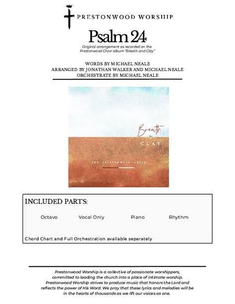 Psalm 24 Choral Anthem Satb Choral Sheet Music Pdf Prestonwood