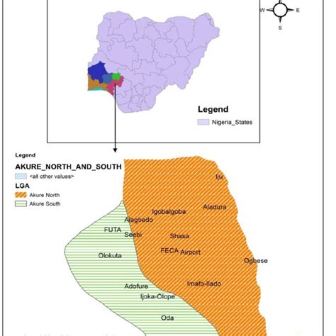 Map Of Akure South And North Local Government Area Of Ondo State Download Scientific Diagram