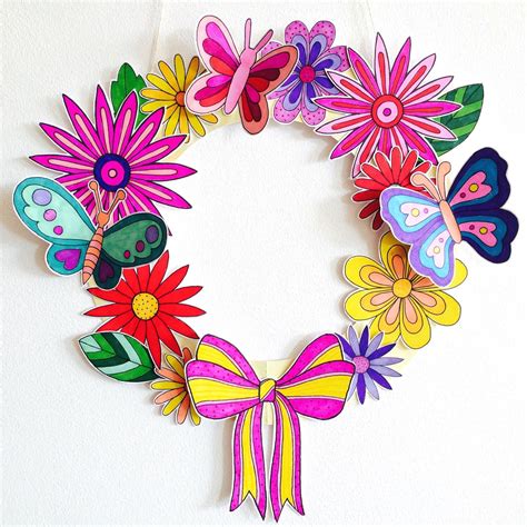 Craft Kit Diy Paper Flower Wreath Summer Flowers Etsy Paper Flower Wreaths Etsy Crafts