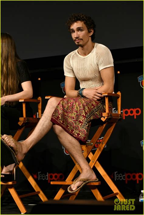 Mortal Engines Robert Sheehan Wears Sheer Shirt Sarong To Comic Con