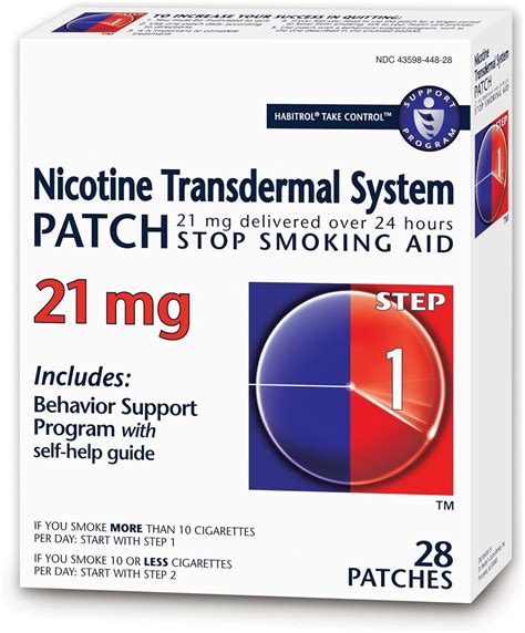 Habitrol Nicotine Transdermal System Stop Smoking Aid Step 1 21 Mg