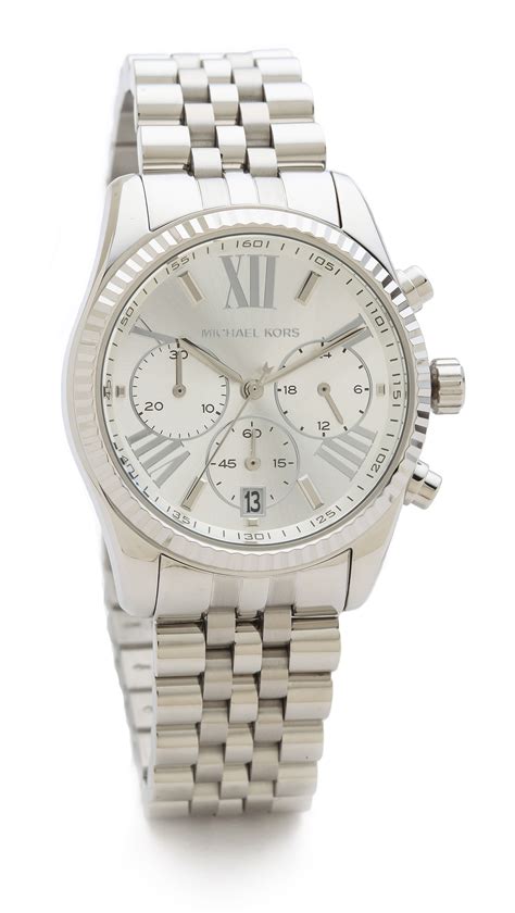 Michael Kors Lexington Watch Silver In Silver Lyst