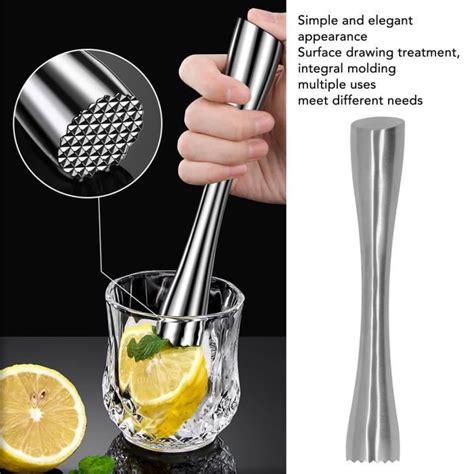 Pwshymi Pilon En Acier Inoxydable Pilon Cocktail Ergonomique En Acier