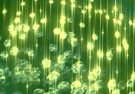 Golden Glitter Lights on Green Background Stock Illustration ...