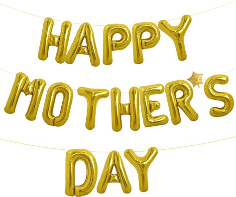 Biapian Happy Mothers Day Balloons Banner Gold Mothers