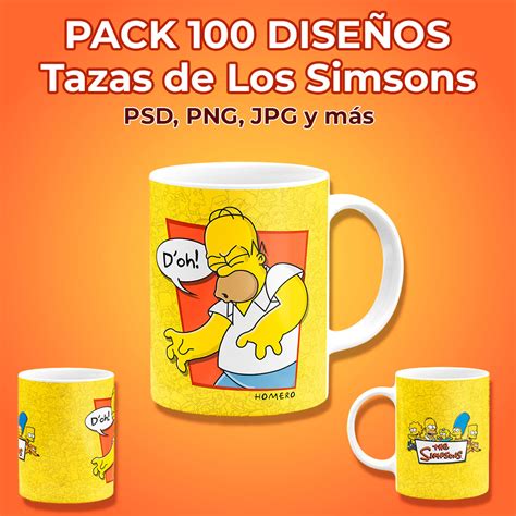 Pack Dise Os Tazas De Los Simpson La Tienda Online De Plantillas