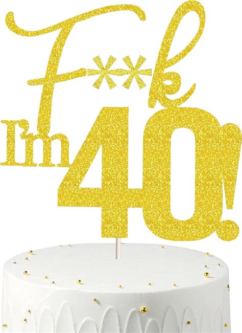 Birthday Cake Toppers Gold Glitter Forty Cake Topper 40 Cake Topper 40th Birthday Decorations