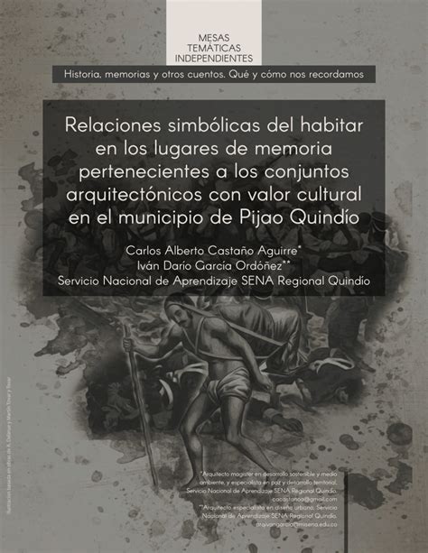 Pdf Relaciones Simbólicas Del Habitar En Los Lugares De Memoria