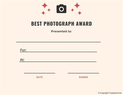 Free Photography Award Certificate Template Trophycentral