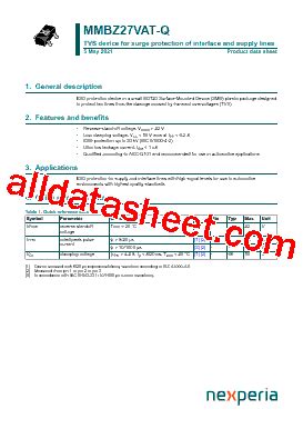 MMBZ27VAT Q Datasheet PDF Nexperia B V All Rights Reserved