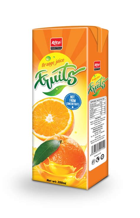 200ml Orange juice aseptic - Private label beverages