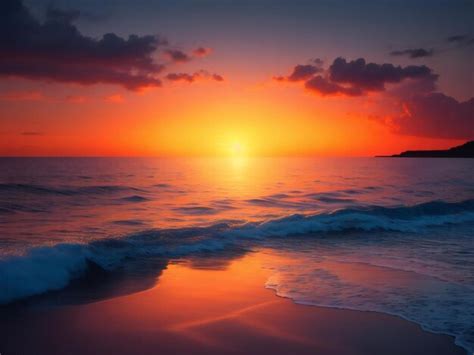 Premium Ai Image Beautiful Seascape At Sunset Ai Generated