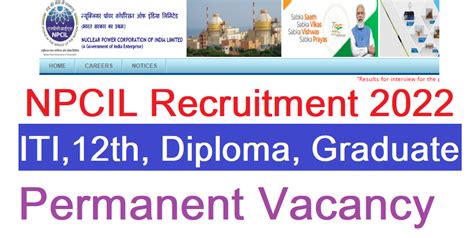 NPCIL Recruitment 2022 23 ITI Diploma 12th B Sc Graduate Latest