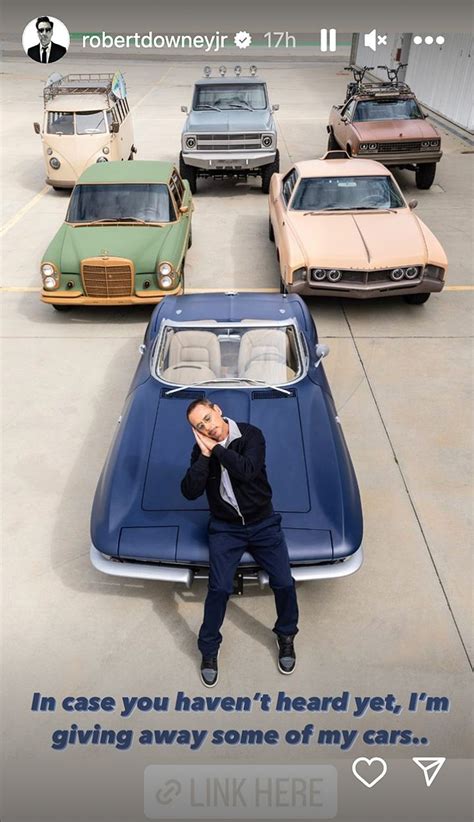 Robert Downey Jr Reveals He Is Giving Away 6 Dream Cars From His