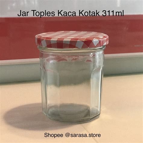 Jual Jar Toples Kaca Kotak Merah Ml French Style Selai Packaging