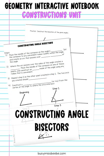 Constructions In Geometry Unit Busy Miss Beebe Worksheets Library