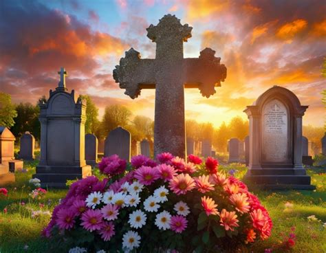 Cemetery, All Souls Day, Chrysanthemums Free Stock Photo - Public Domain Pictures