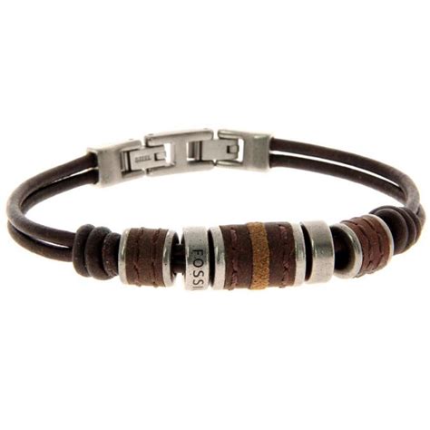 Bracelet Fossil JF00900797 Bracelet Perle Marron Vintage Homme 3