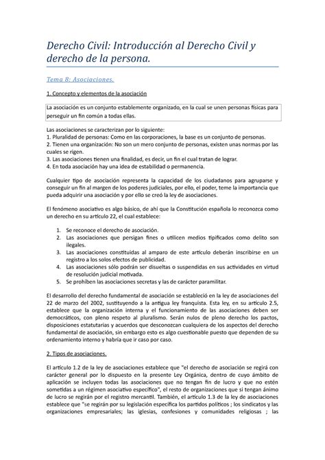 Tema Apuntes Derecho Civil Introducci N Al Derecho Civil Y