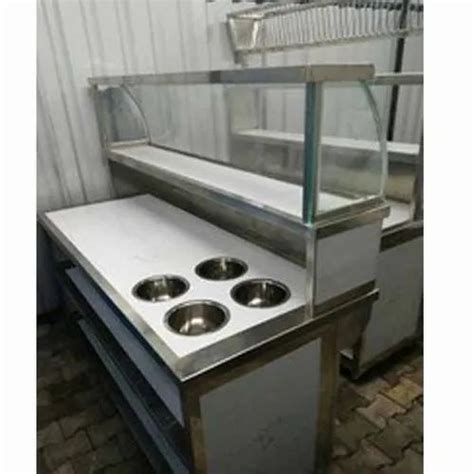 Stainless Steel Chaat Display Counter At Rs 40000 Piece Display