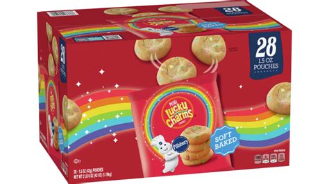 Pillsbury Lucky Charms Mini Soft Baked Cookies Snack Bags 28 Ct