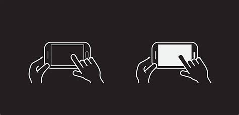 Collection Of Hand Gestures Holding Smart Devices In Icon Form Vector