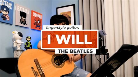 I Will The Beatles Fingerstyle Guitar Lyrics Youtube