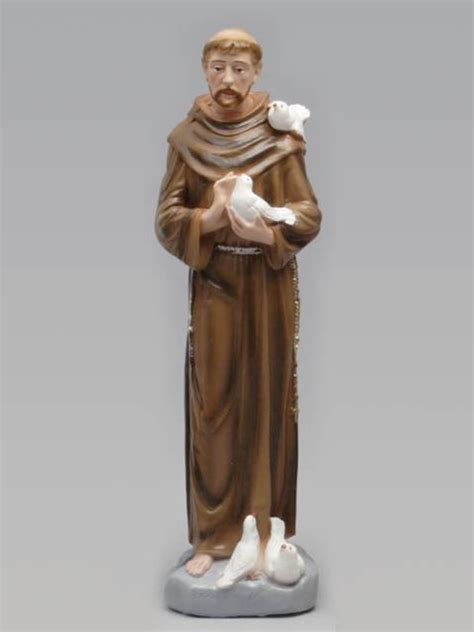 Statue Plaster Saint Francis Assisi 30cm Gatto Christian Shop