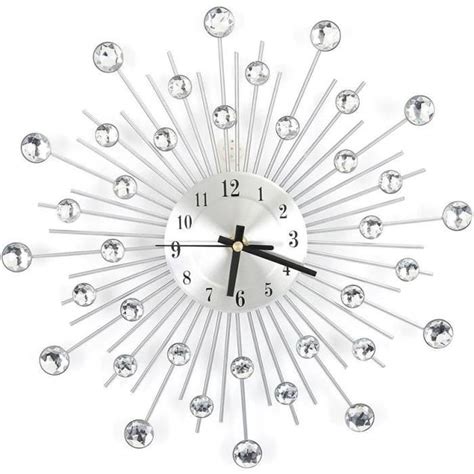 Horloge Murale D Corative Avec Strass Ne Se D Forme Pas D Coration