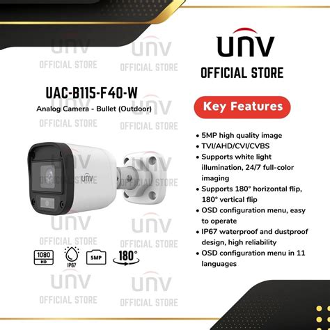 Jual UNV UAC B115 F40 W Uniview CCTV 5MP ColourHunter HD Fixed Mini