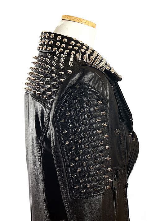 Studs And Spikes Studded Leather Jacket By Customduo