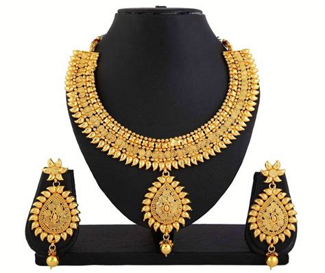 Buy Gold Plated Necklace Earrings Set Online