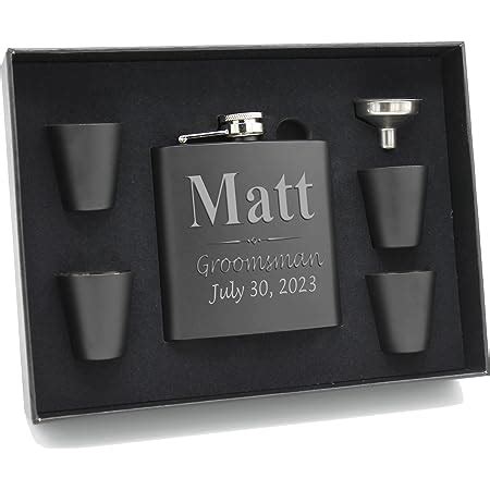 Amazon Groomsmen Flask Set Of Personalized Groomsman Gift For