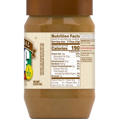 Jif Natural Creamy Peanut Butter Spread 40 Oz Frys Food Stores