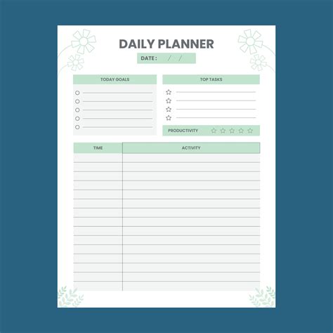 Planner schedule printable activity interior template vector design ...