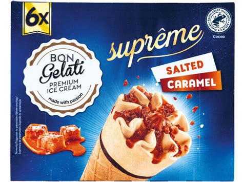 Gelatelli R Bon Gelati R Gelado Cone De Caramelo Salgado Lidl