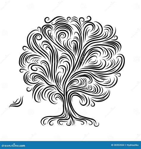 Abstract Tree With Roots For Your Design Stock Vector Illustration Of