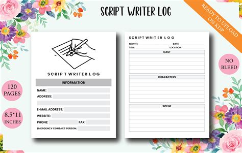 Script Writer Log Kdp Interior Graphic By Kdp Supervise Creative Fabrica