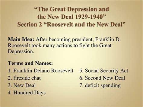 Ppt Chapter 26 The Great Depression And The New Deal 1929 1940