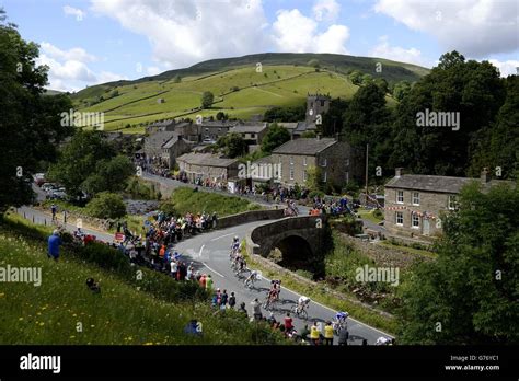 Cycling Tour De France Stage One Leeds To Harrogate The Peloton Passes Through The